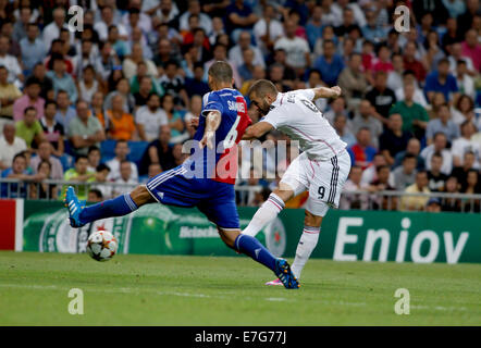 Madrid, Espagne. 16 Septembre, 2014. Real Madrid vs FC Basel 1893 - Ligue des Champions - Stade Santiago Bernabeu du Real Madrid, Karim Benzema) en action lors de la Ligue des Champions match contre le FC Basel 1893 : dpa Crédit photo alliance/Alamy Live News Banque D'Images