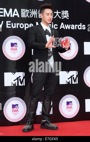 Pan Wiber promouvoir pour les prochains MTV Europe Music Awards qui tiendra en novembre à Taipei, Taiwan, Chine, le 16 septembre, 2014. Banque D'Images