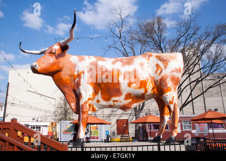 Long Horn géant steer à Austin au Texas Banque D'Images