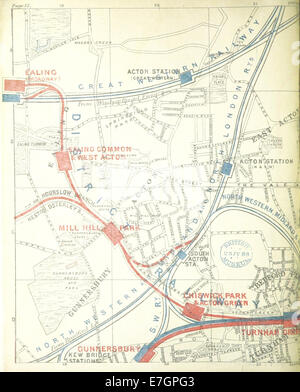 Carte de Londres de 'District' (1888), montrant la tuile B1 de la ville. La carte détaille le tracé géographique et le développement urbain de Londres à la fin du XIXe siècle. Banque D'Images