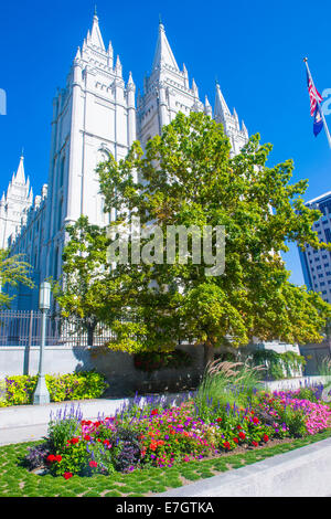 Le temple des mormons à Salt Lake City , Utah Banque D'Images