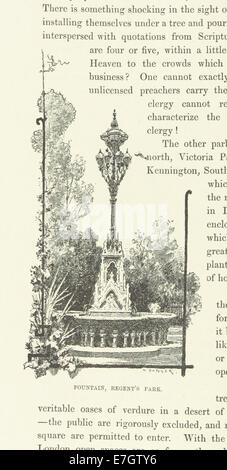 Illustration de « Londres et ses environs » représentant une vue de Londres et de sa banlieue, mettant en valeur des caractéristiques urbaines et rurales. Banque D'Images