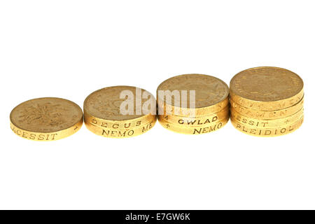 L'augmentation des colonnes de pièces Livre Banque D'Images