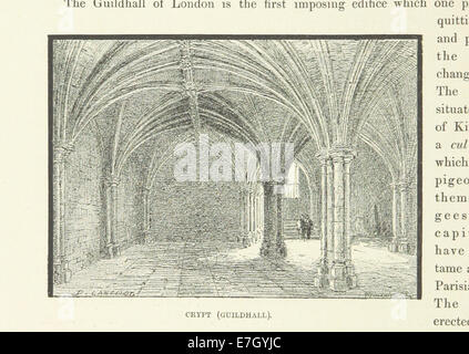 Illustration de Londres et ses environs représentant une vue pittoresque de Londres et de sa banlieue, contrastant les paysages urbains et ruraux. Banque D'Images