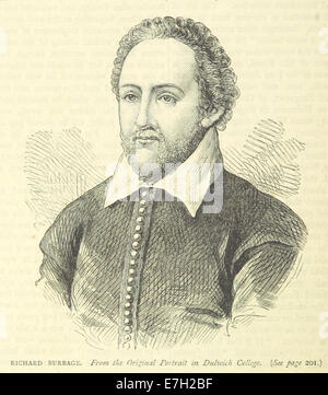 Une illustration de ONL (1887) montrant Richard Burbage, un acteur renommé de l'époque élisabéthaine. L'image capture sa ressemblance et sa contribution à l'histoire du théâtre anglais. Banque D'Images