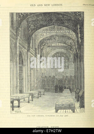 Illustration tirée de 'ONL' (1887), montrant la New Library à Guildhall, Londres, soulignant sa conception architecturale et son importance historique dans la vie civique et culturelle de la ville. Banque D'Images