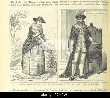 Illustration tirée de ONL (1887) montrant un Lord Mayor et sa Dame du milieu du XVIIe siècle, mettant en évidence leur tenue vestimentaire et leur statut social au cours de cette période. Banque D'Images
