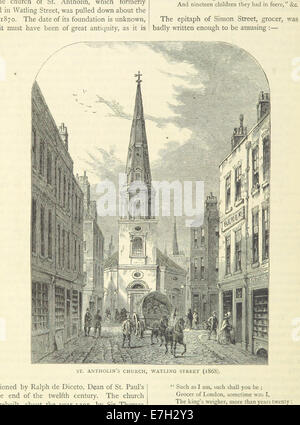Illustration tirée de 'ONL' (1887) montrant l'église d'Antholin sur Watling Street, Londres, telle qu'elle apparaissait en 1868, illustrant la conception architecturale de l'église et son environnement. Banque D'Images