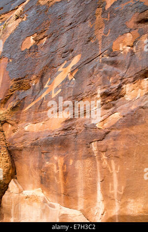 Jensen, New York - cap Lizard petroglyphs in Dinosaur National Monument. Banque D'Images