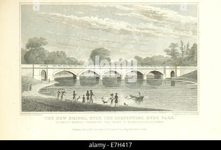 Le nouveau pont, plus de la Serpentine, à Hyde Park - Shepherd, Metropolitan Améliorations (1828), p229 Banque D'Images