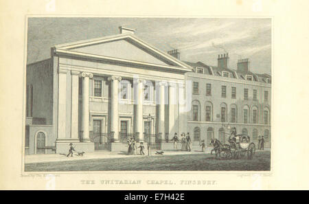 La chapelle unitarienne, Finsbury - Shepherd, Metropolitan Améliorations (1828), p319 Banque D'Images