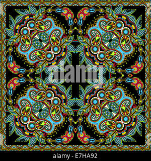 Bandana paisley floraux ornementaux traditionnels. Vous pouvez utiliser ce modèle dans la conception de tapis, coussin, oreiller, châle Banque D'Images