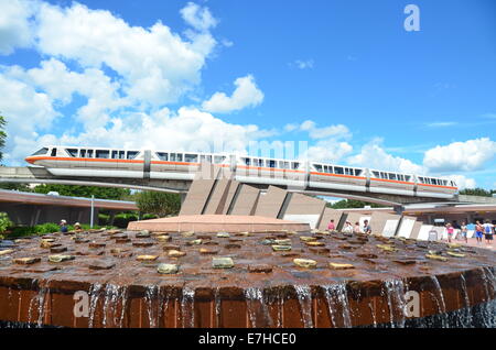 Au Monorail Centre Epcot à Walt Disney World, Orlando, Floride, USA Banque D'Images