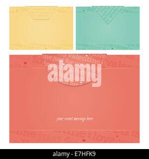 Jeu de cartes en papier coloré avec vintage autocollants bannières vecteur. Banque D'Images