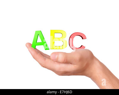 Lettres de l'école. symbole ABC concept sur fond blanc Banque D'Images