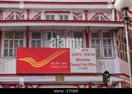 La poste centrale de Shimla construite pendant le régime colonial britannique. Le système postal indien a 150 000 bureaux de poste Banque D'Images