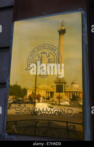 Trafalgar Square, Londres, Royaume-Uni. 18 septembre 2014. Drummonds Bank à Trafalgar Square, fondé en 1717 et aujourd'hui propriété de la Banque Royale d'Écosse, et a été la première banque d'Écosse au sud de la frontière. Crédit : Matthieu Chattle/Alamy Live News Banque D'Images