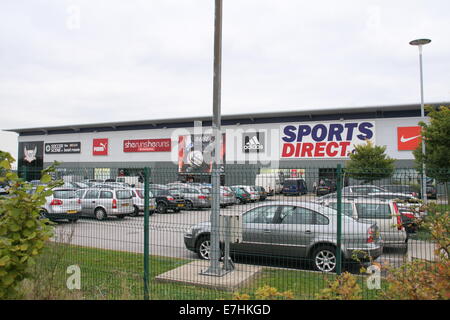 Sports Direct entrepôt, magasin et centre de distribution à Shirebrook près de Mansfield, England, UK Banque D'Images