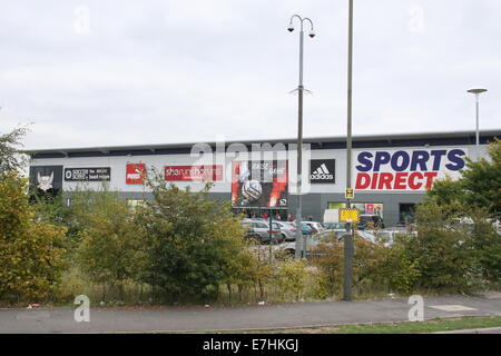 Sports Direct entrepôt, magasin et centre de distribution à Shirebrook près de Mansfield, England, UK Banque D'Images