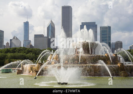 Fontaine de Buckingham dans Grant Park de Chicago. Banque D'Images