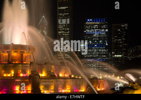 Fontaine de Buckingham dans Grant Park de Chicago. Banque D'Images