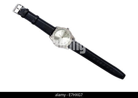 Analogique classique Men's Wrist Watch isolated over white background with clipping path Banque D'Images