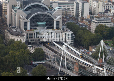 La station de métro Embankment noeud,lignes de chemin de fer souterrain de Londres,Londres, Royaume-Uni Banque D'Images