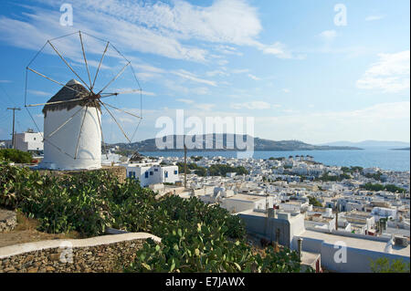 Bonis moulin, la ville de Mykonos, Mykonos, Cyclades, Grèce Banque D'Images