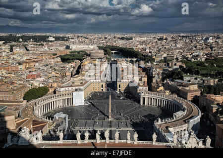 Vue, basilique, cathédrale, Conciliazione, Dome, capital, Italie, Europe, Dome, Saint Pierre, la cathédrale, la Piazza, Cité du Vatican Banque D'Images