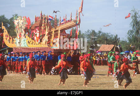 Procession, Elephant, Surin Round-Up, Thaïlande Banque D'Images