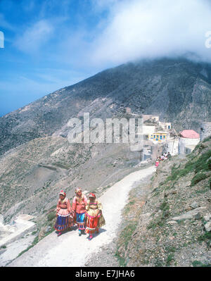 Célébration de Pâques, l'Olymbos, Karpathos, Grèce Banque D'Images