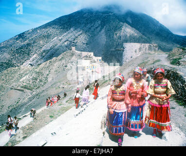 Célébration de Pâques, l'Olymbos, Karpathos, Grèce Banque D'Images