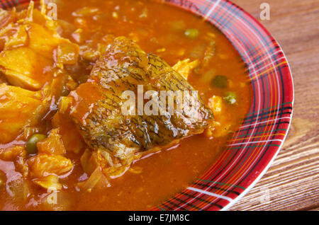 Kerala Curry de Poisson.du sud de l'Inde Banque D'Images