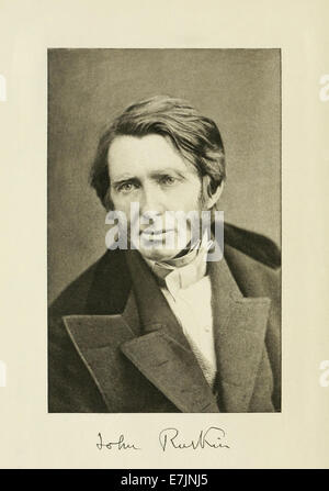 John Ruskin (1819-1900), critique d'art Anglais vers 1870 de 51 ans. Voir la description pour plus d'informations. Banque D'Images