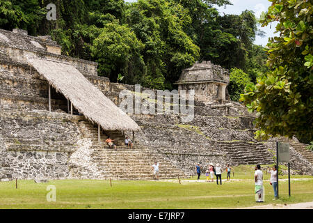 Templo de las inscripciones, groupe Palenque ruines, Palenque, Chiapas, Mexique Banque D'Images