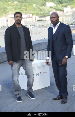 San Sebastian, Pays Basque, Espagne. Sep 19, 2014. Denzel Washington et Antoine Fuqua assister à 'l'Égaliseur" Photocallduring le 62e Festival International du Film de San Sebastian du Kursaal Palace le 19 septembre 2014 à San Sebastian, Espagne. Crédit : Jack Abuin/ZUMA/Alamy Fil Live News Banque D'Images