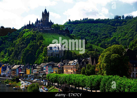 Croisières de la rivière Mosel Cochem Allemagne de l'Europe Banque D'Images