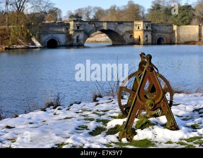 Le Palais de Blenheim est un monumental situé à Woodstock, Oxfordshire, Angleterre, résidence des ducs de Marlborough Banque D'Images