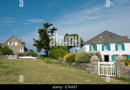 La propriété du peintre Marin-Marie sur la Grande-Île des îles Chausey, Normandie, France Banque D'Images