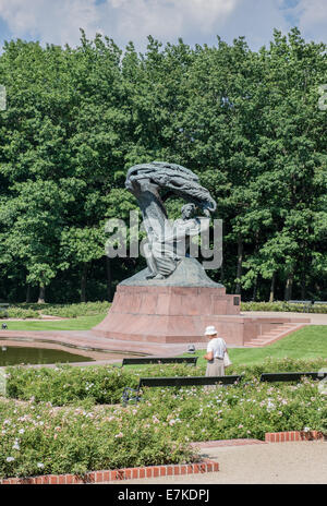 Frederic Chopin monument conçu en 1907 par Waclaw Szymanowski en bains royaux Lazienki Krolewskie (PARC) à Varsovie, Pologne Banque D'Images