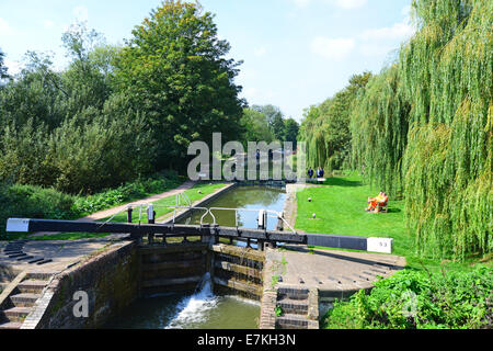 53 verrouillage sur Grand Union Canal, Berkhamsted, Hertfordshire, Angleterre, Royaume-Uni Banque D'Images