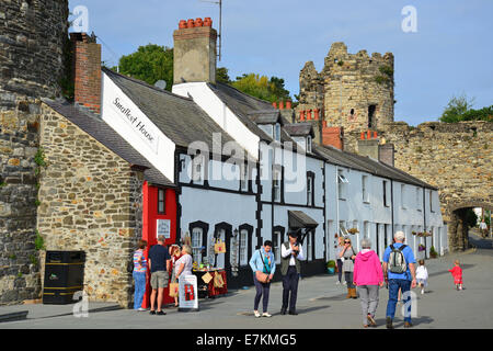 Maisons sur le quai, port de Conwy, Llandudno, Conwy County Borough, Galles, Royaume-Uni Banque D'Images