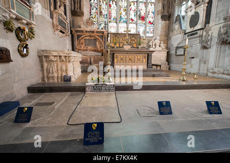 La Tombe de Shakespeare à l'église Holy Trinity à Stratford-upon-Avon Banque D'Images