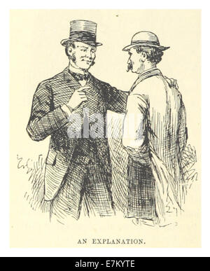 Illustration de 1883 tirée de l’œuvre de Mark Twain, expliquant un concept ou un thème, reflétant peut-être son style d’écriture humoristique et perspicace de l’époque. Banque D'Images