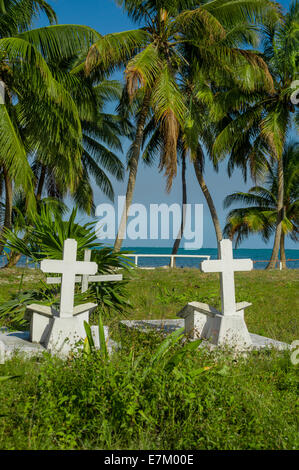 Cimetière à Caye Caulker Belize Banque D'Images