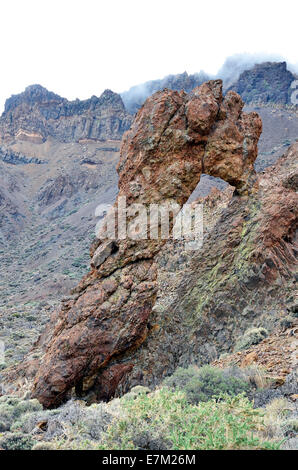 Le rocher connu sous le nom de la pantoufle de Queens, Zapatilla de La Reina, dans le parc national de Las Canadas sur Tenerife Banque D'Images