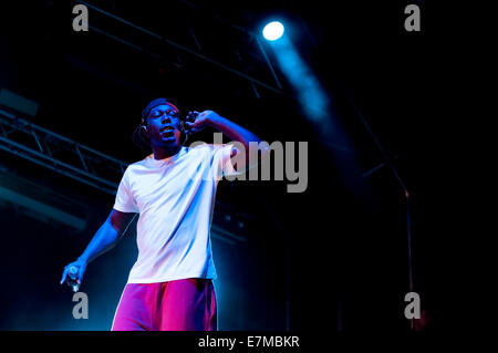 Dizzee Rascal en concert au Festival Brownstock dans l'Essex. Banque D'Images