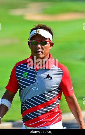 Newport, Pays de Galles, Royaume-Uni. 21 sept 2014. Thongchai Jaidee de THA player au dernier jour de l'Open de Golf du Pays de Galles. Robert Timoney/AlamyLiveNews Banque D'Images