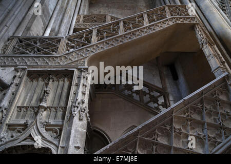 L'Escalier des libraires (escalier de la Librairie) dans la Cathédrale de Rouen, Normandie, France Banque D'Images