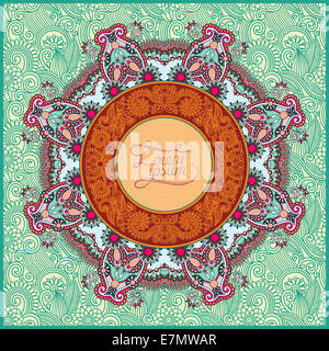 Cadre ornement rond, cercle floral background, mandala patter Banque D'Images